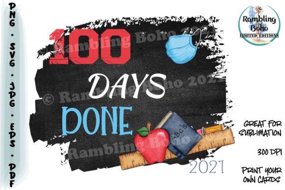 100 Days Done: A Graphic Design Asset for Playful and Colorful Branding