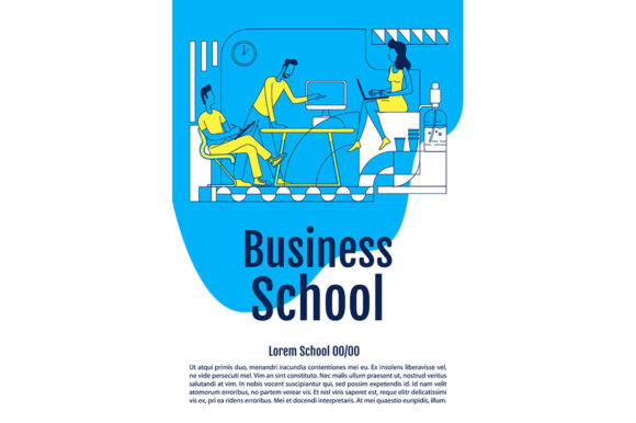 Business School Course Poster Flat: A Graphic Template for Creative Crafters