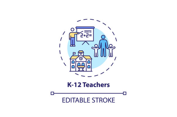 K 12 Teachers Concept Icon: A Polished Graphic for Content Creators