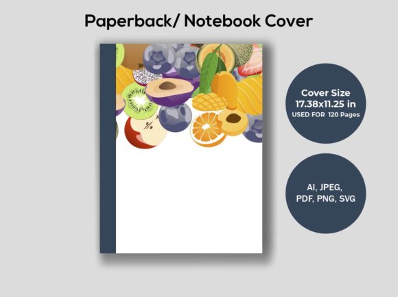 KDP Interior Kawaii Notebook Cover: A Cute Graphic Design Asset for Crafters