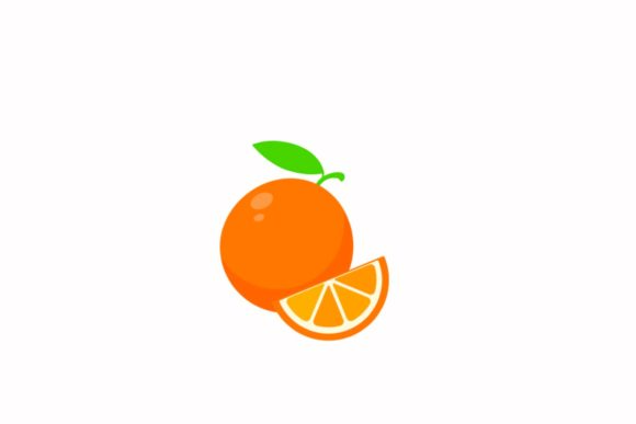 Orange Fruit Illustration: A Vibrant Graphic Design Asset for Content Creators