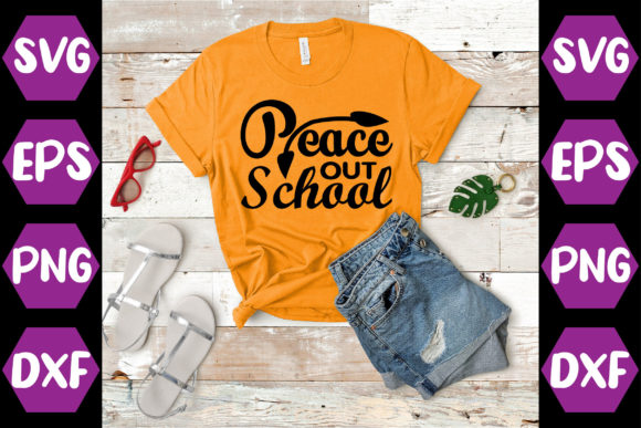 Peace Out School Graphics for Modern T-Shirt Designs