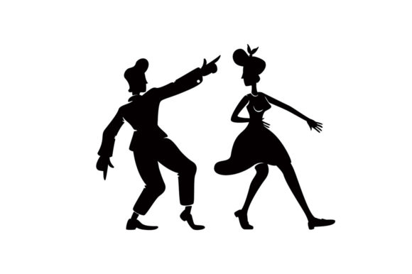 Rock N Roll Dancers Black Silhouette Graphics and Illustrations Review