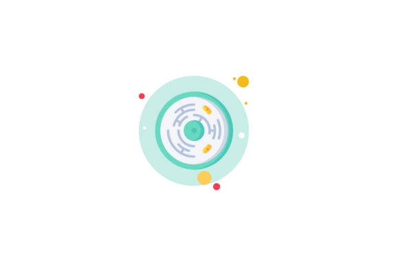 School Icon Biology Circle Blue: A Versatile Graphic Design Asset for Digital Sellers