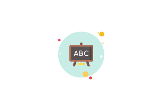 School Icon Blackboard ABC Circle Blue: A Versatile Graphic Design Asset for Crafters