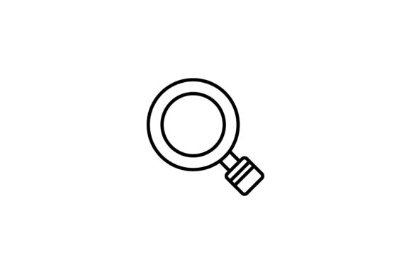 School Icon Magnifying Glass Line Black for Modern Graphic Design Projects