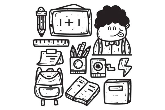 School Kawaii Doodle Design – A Must-Have Graphic for Handmade Creators