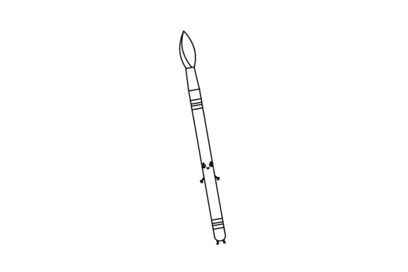 School Pencil Study Kawaii Outline – A Graphic Asset for Cute, Educational Branding