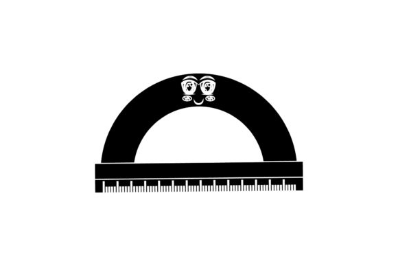 School Ruler Class Kawaii Black Icon: A Versatile Graphic Design Asset for Branding