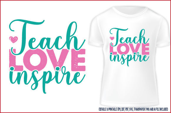 T-Shirt Design Teach--Love-Inspire Text: A Review for Digital Sellers