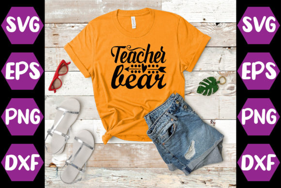 Teacher Bear Graphic Design Asset for T-Shirt Creations