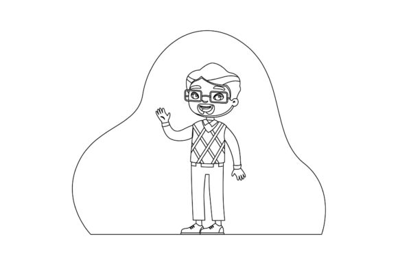 Teacher Man Vector Line Style: A Versatile Graphic for Handmade Creations