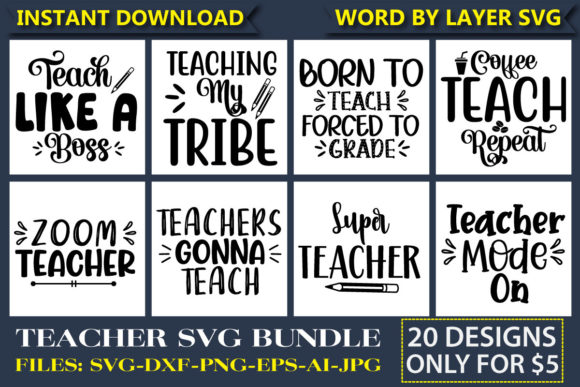 Teacher SVG Bundle Vol.3: A Versatile Design Bundle for Creative Marketers