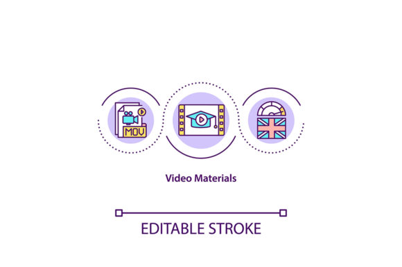 Video Materials Concept Icon: A Modern Graphic for Creative Design Projects