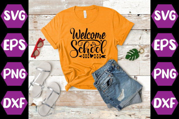 Welcome School: A Graphic Design Asset for T-Shirt Designs